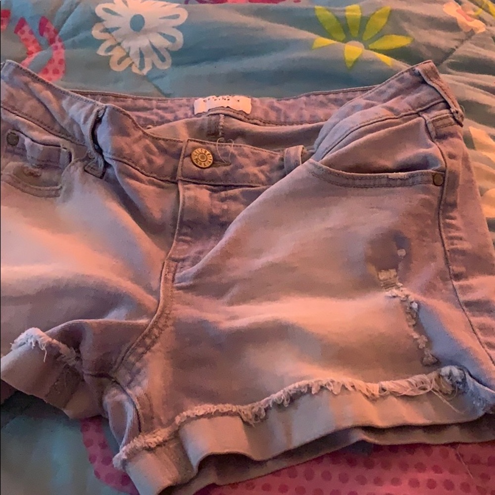 Light wash shorts